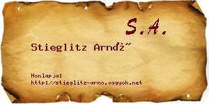 Stieglitz Arnó névjegykártya